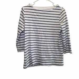 Croft & Barrow Women's White & Black Striped Blouse Size Small
